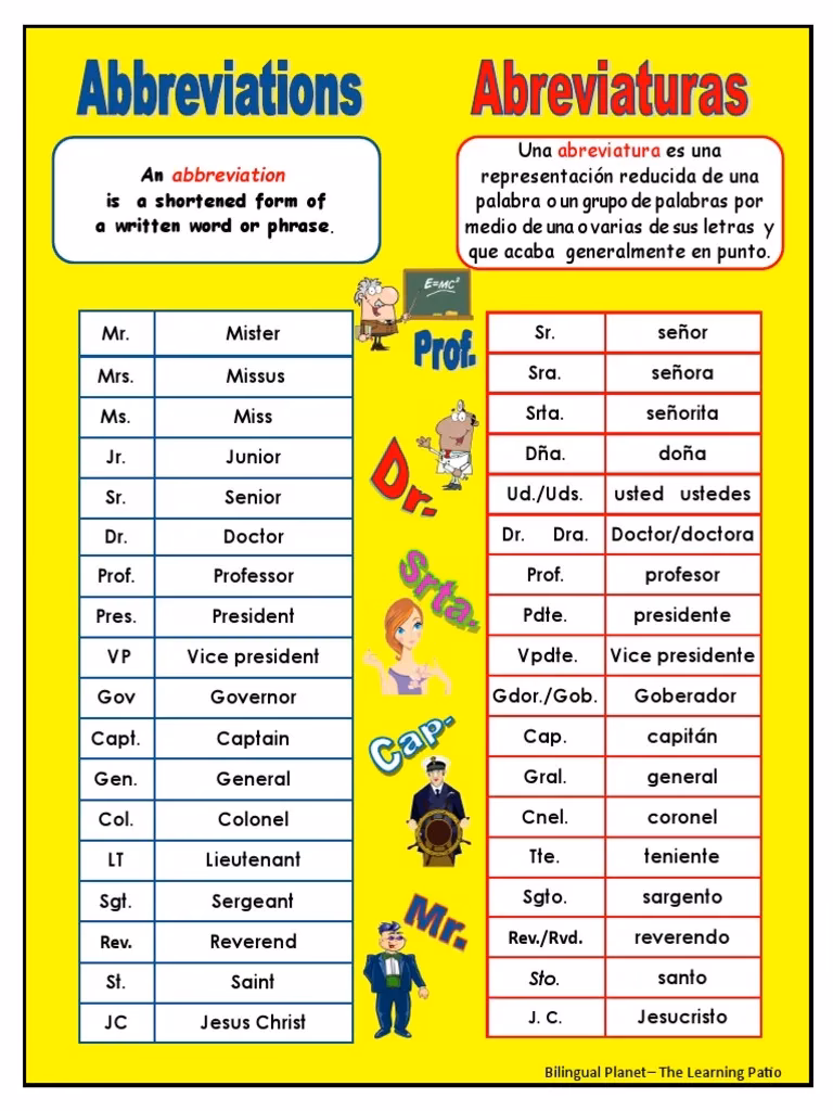 ¿Cuál es la abreviatura de coronel?