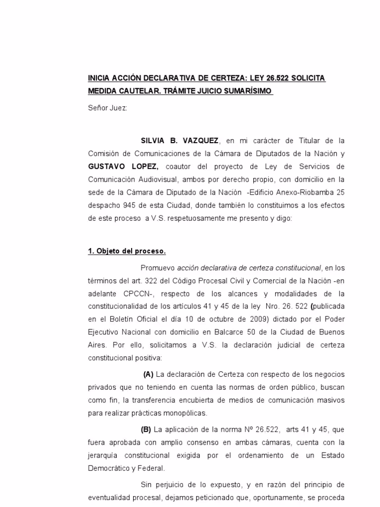 ¿Cuáles son las acciones meramente declarativas?