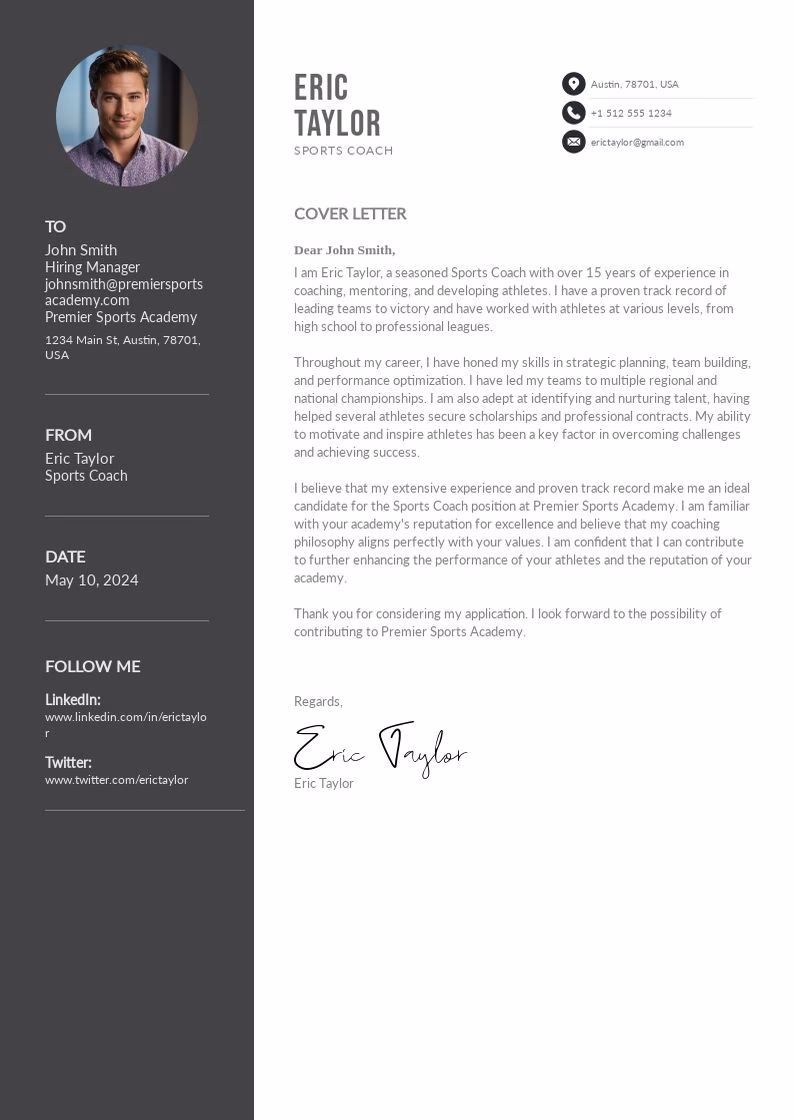 What is a coach application form?