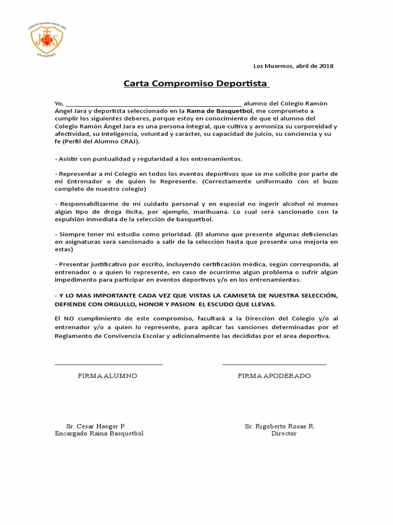 ¿Cuáles son los diferentes tipos de cartas de compromiso?