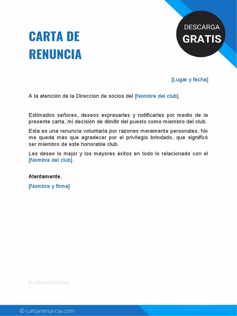 ¿Qué es una carta de dimisión voluntaria?