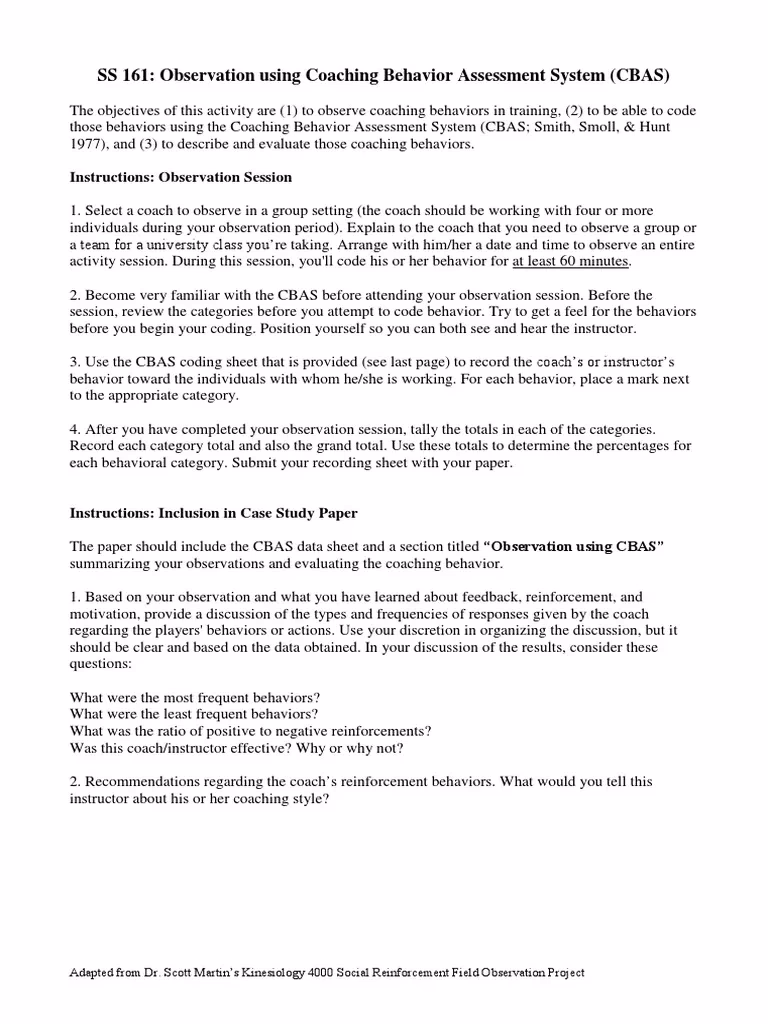 What is a coaching behaviour assessment system?