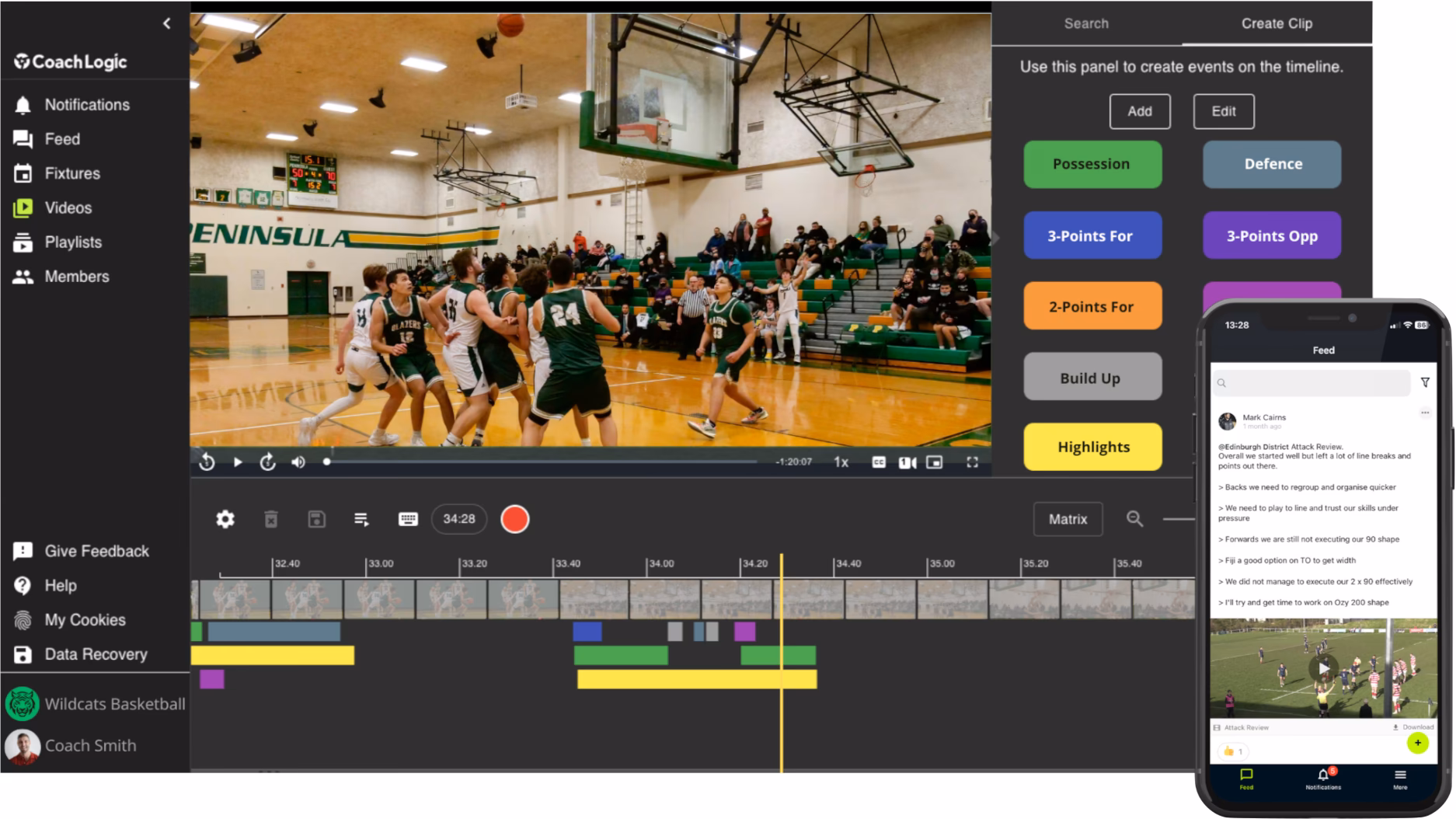 Does coach logic have a mobile app?