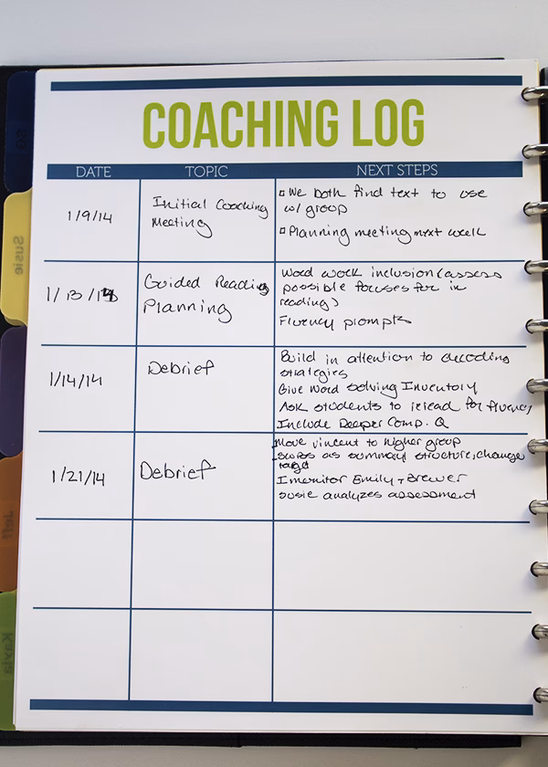 What is a Coaching Notes template?