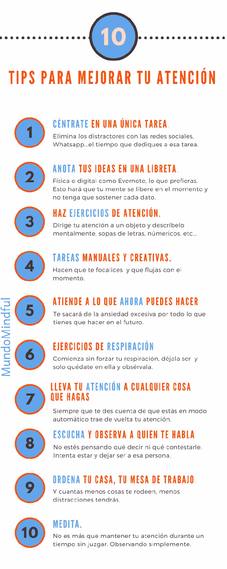 ¿Cuáles son los ejercicios de atención?