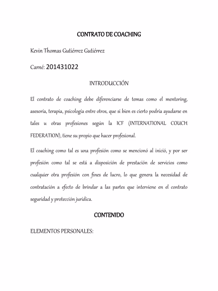¿Cómo obtener una copia del contrato de coaching?