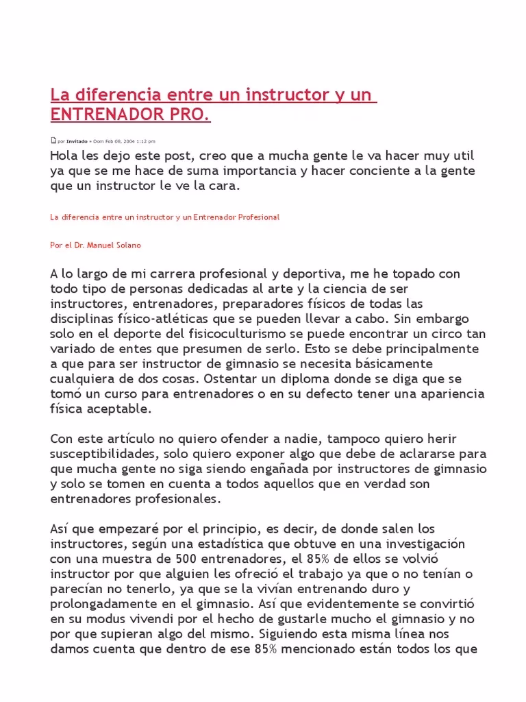 ¿Qué hace un instructor de entrenamiento?