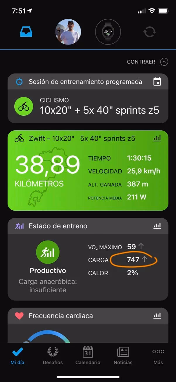 ¿Qué es el estado de entreno en Garmin?