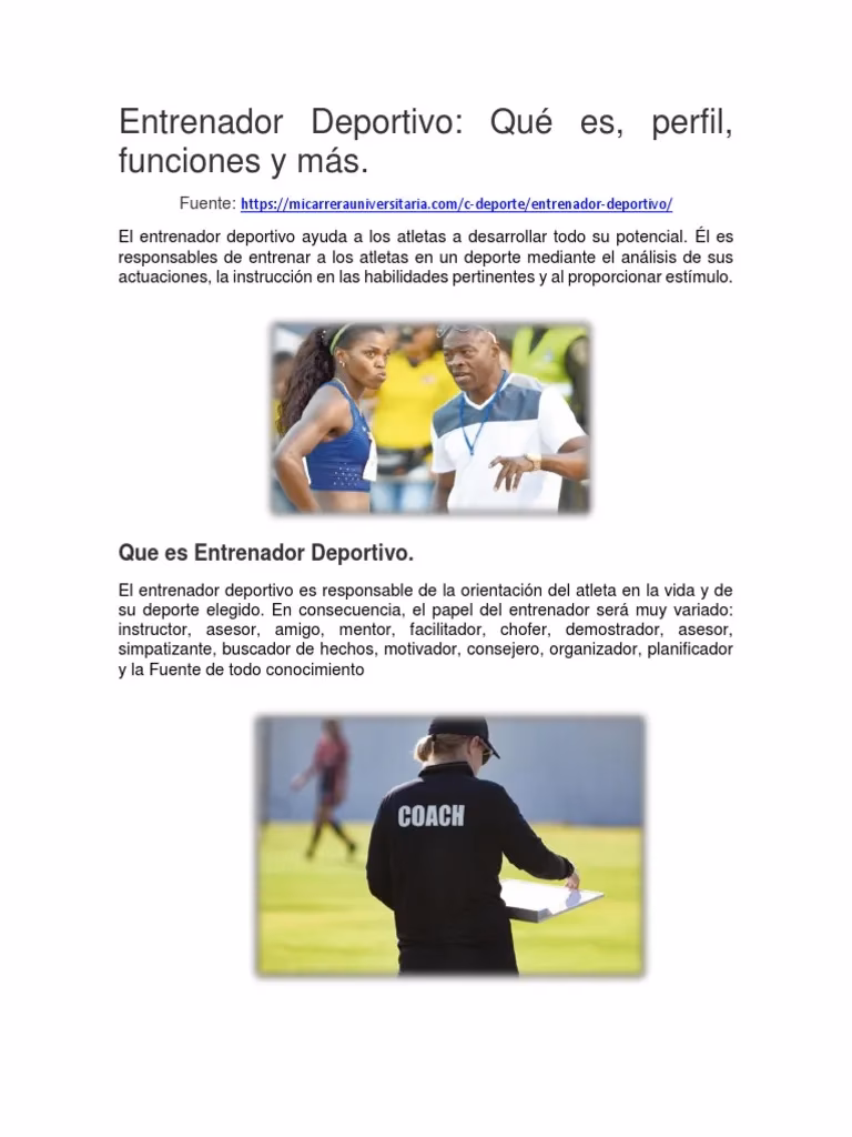 ¿Cuáles son las características de un entrenador?