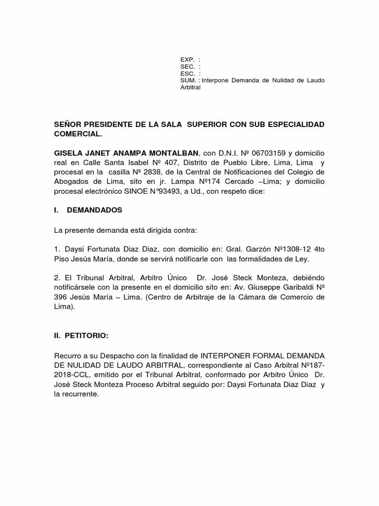 ¿Cuáles son los motivos para lograr la nulidad del laudo?