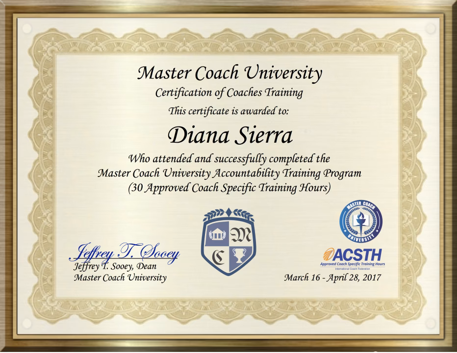 What courses are required for a Master's in coaching?