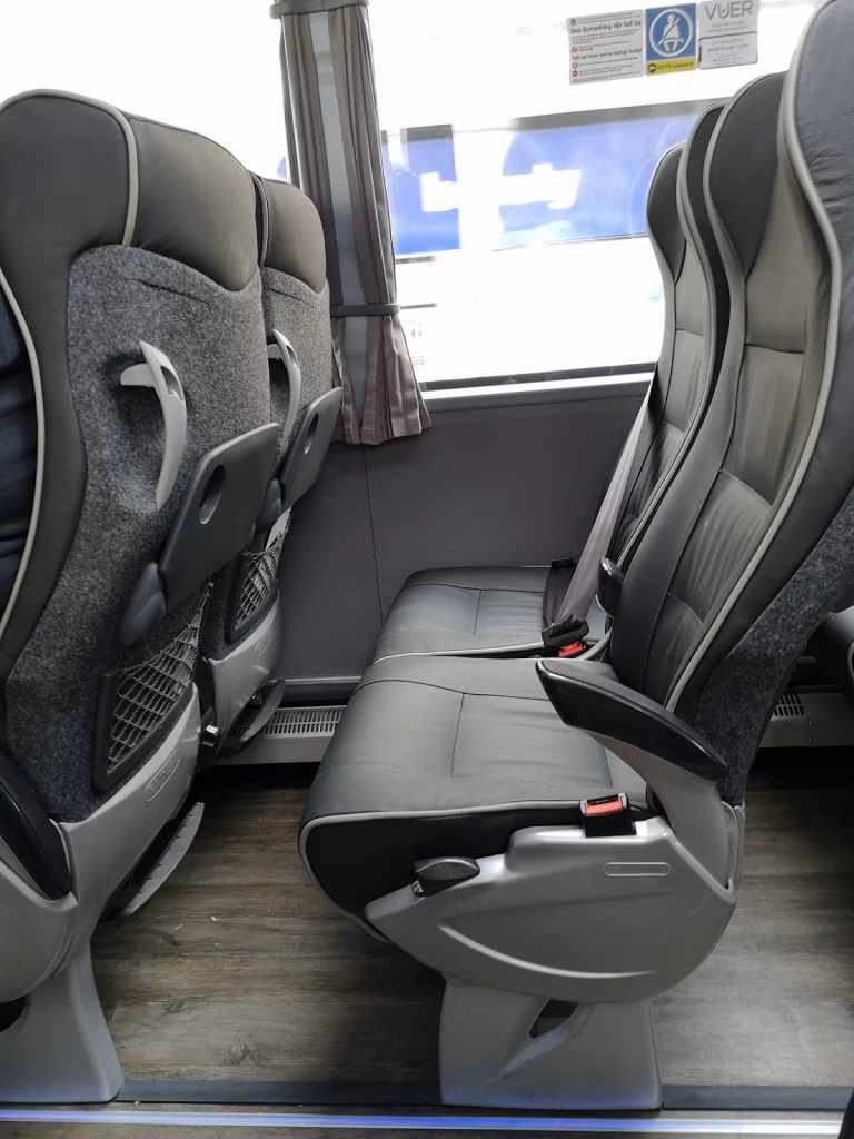How many seats are on a National Express coach?