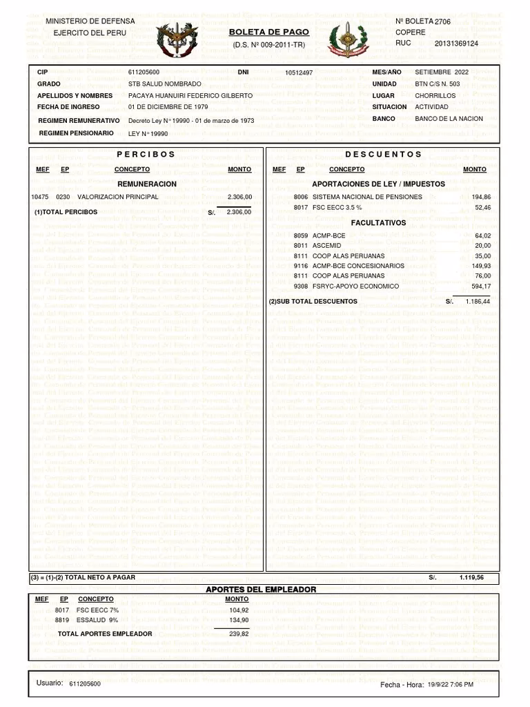 ¿Cómo entrar a la planilla del Ejército del Perú?