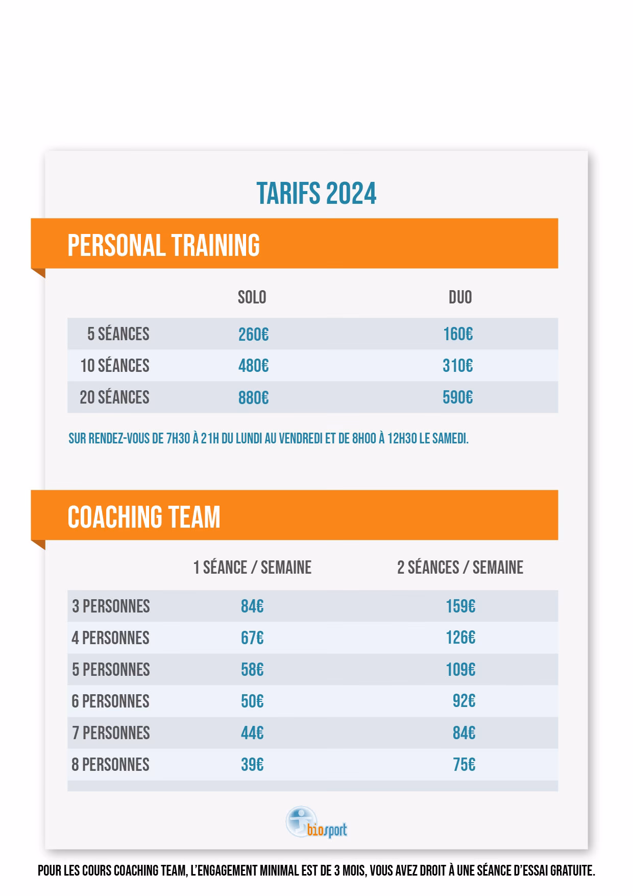 Quel est le prix d'une séance de coaching ?