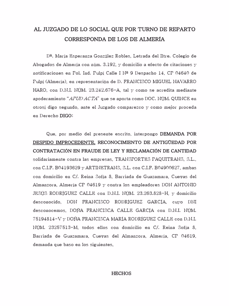 ¿Cuál es el plazo para ejercitar la opción de despido improcedente?
