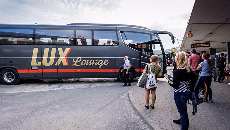 Where do Lux Express buses stop in Tallinn?