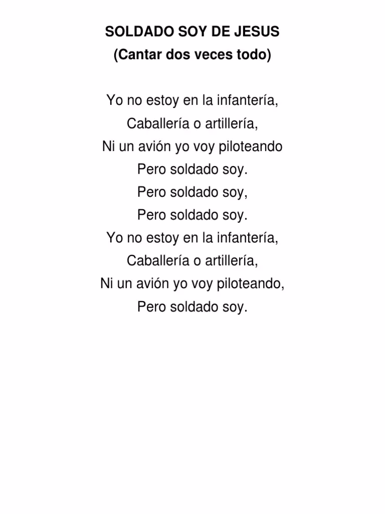 ¿Cuál es la letra de Soy un soldado?